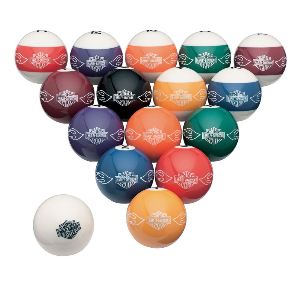 Harley-Davidson® B&S Flames Billiard Ball Set - 2¼"