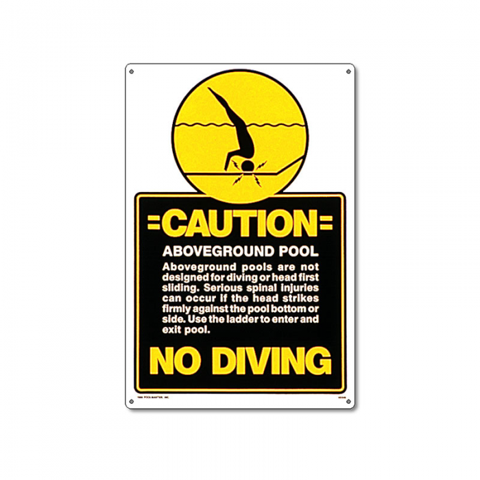Caution: No Diving Aboveground Pool Sign