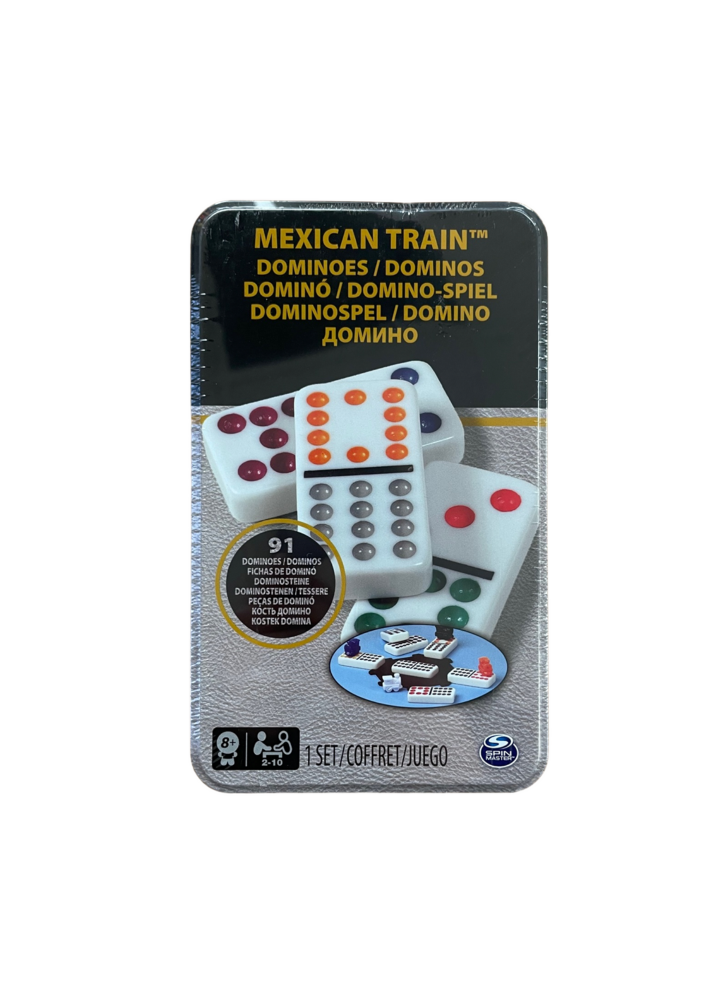 Double Twelve Mexican Train Dominoes in Tin Double 12 