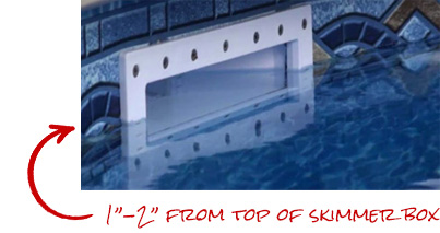 1”-2” from top of skimmer box