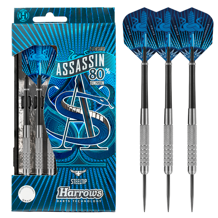 Assassin Knurled 80% Tungsten - Steel Tip Dart Set - 23g