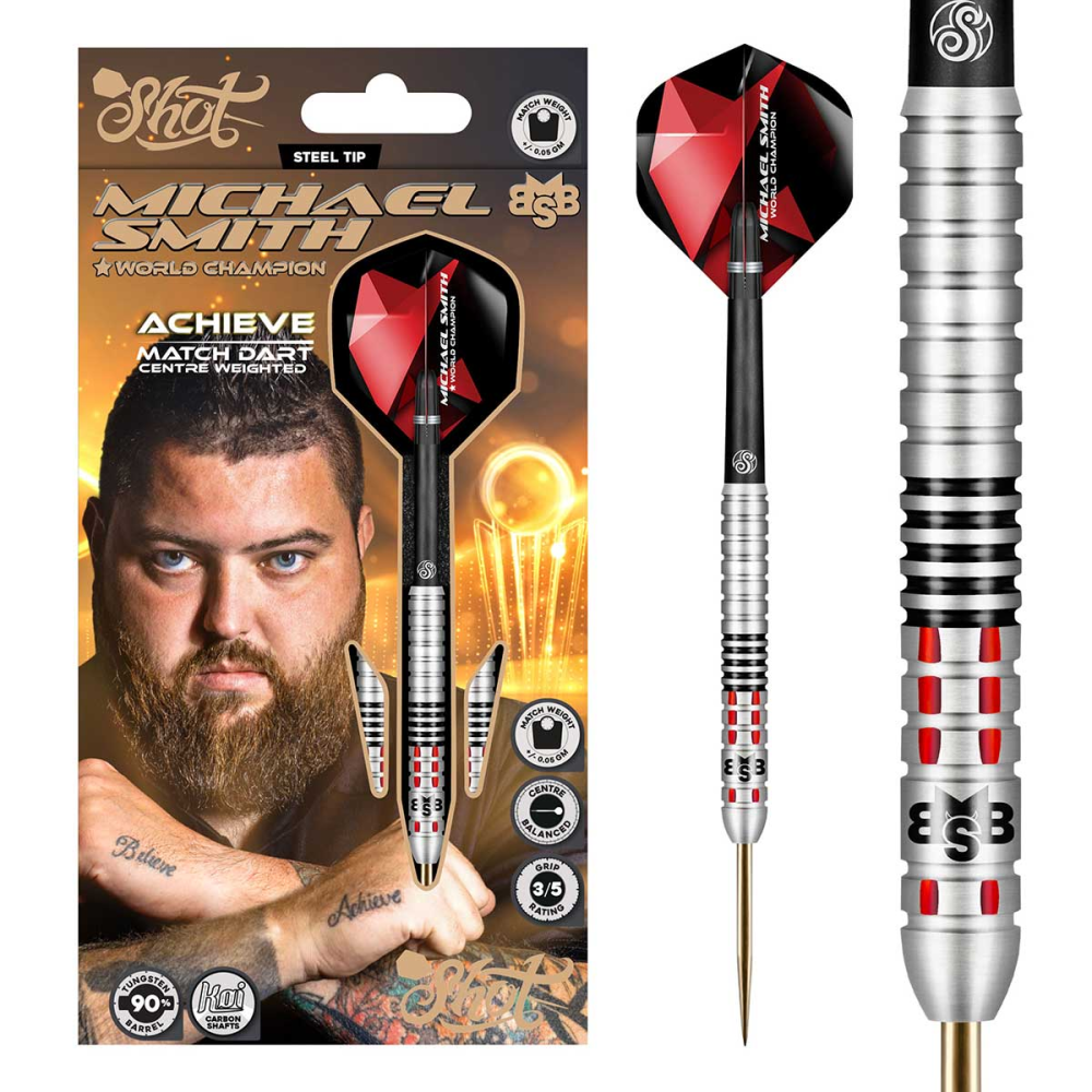 Michael Smith Achieve 90% Tungsten - Steel Tip Dart Set