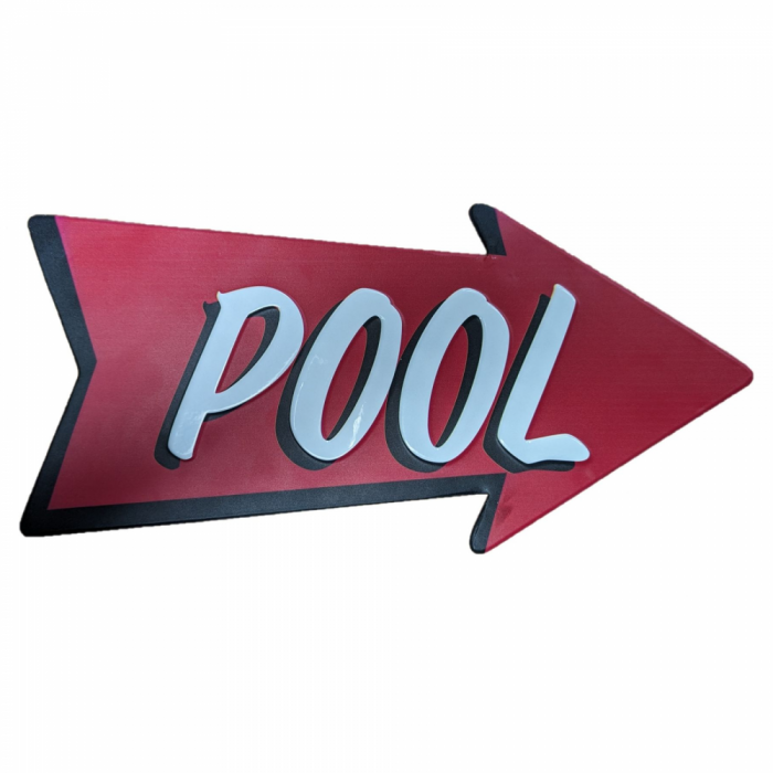 Pool Arrow Small Metal Sign