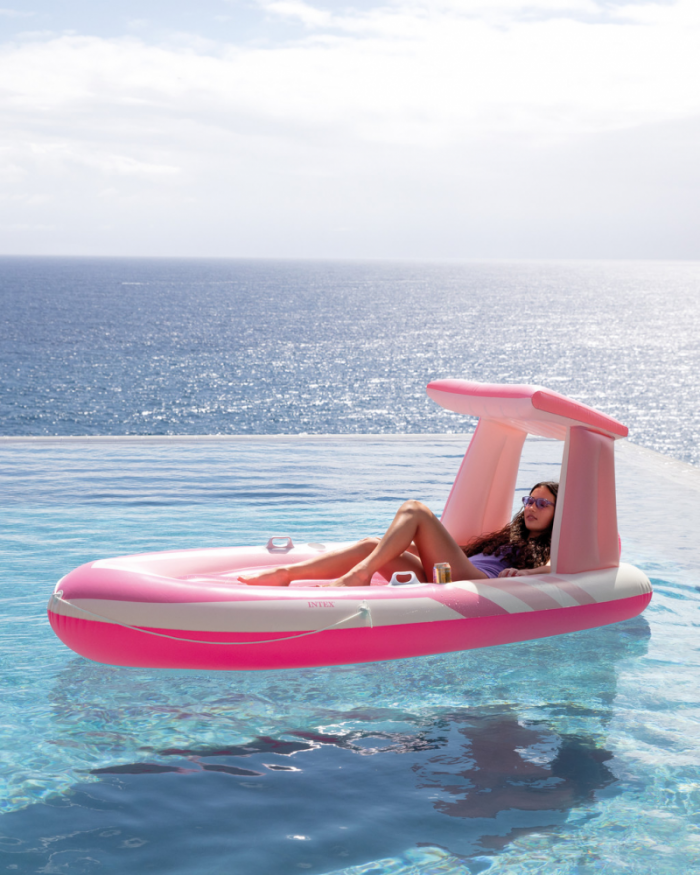 Pink Paradise Ride-on Inflatable Boat Float - Image 3