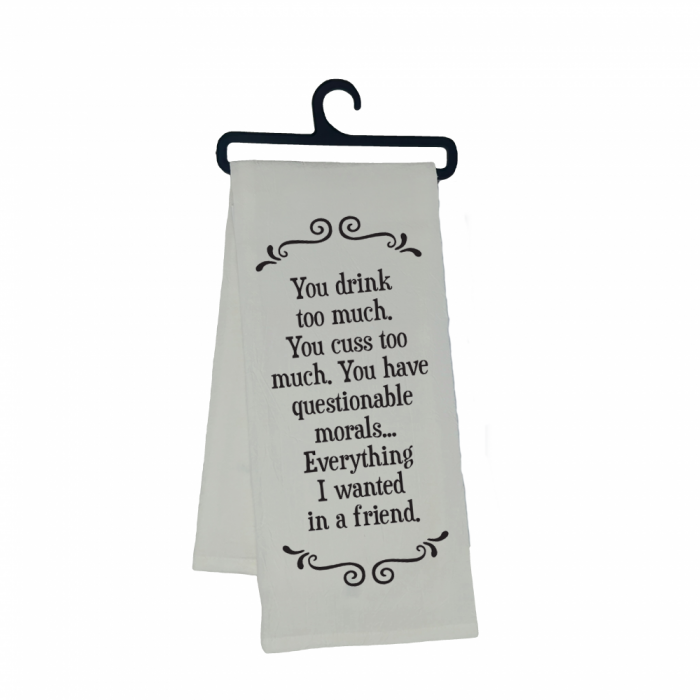 Scrunchy Face Kitchen & Bar Towels - 'A Friend'