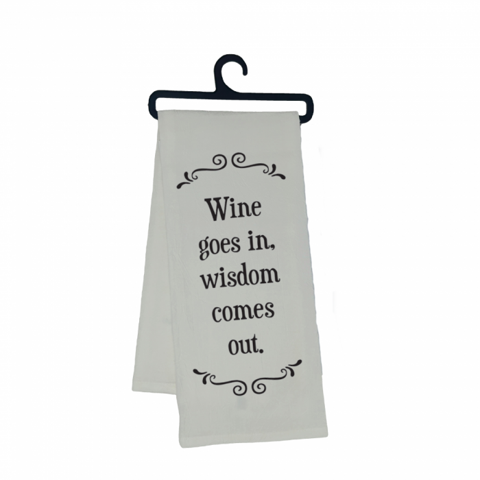 Scrunchy Face Kitchen & Bar Towels - 'Wine Goes In'