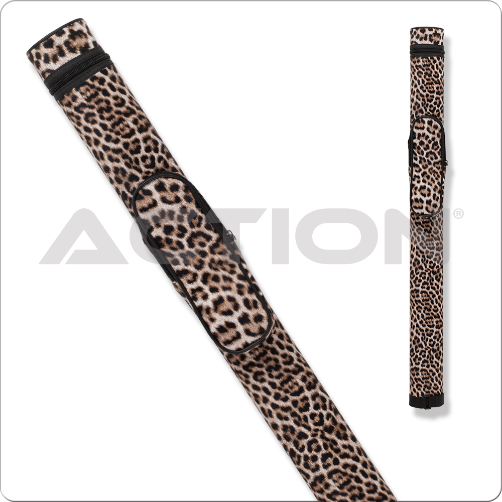Leopard Print Oval Hard Cue Case - Beige 1Bx1S