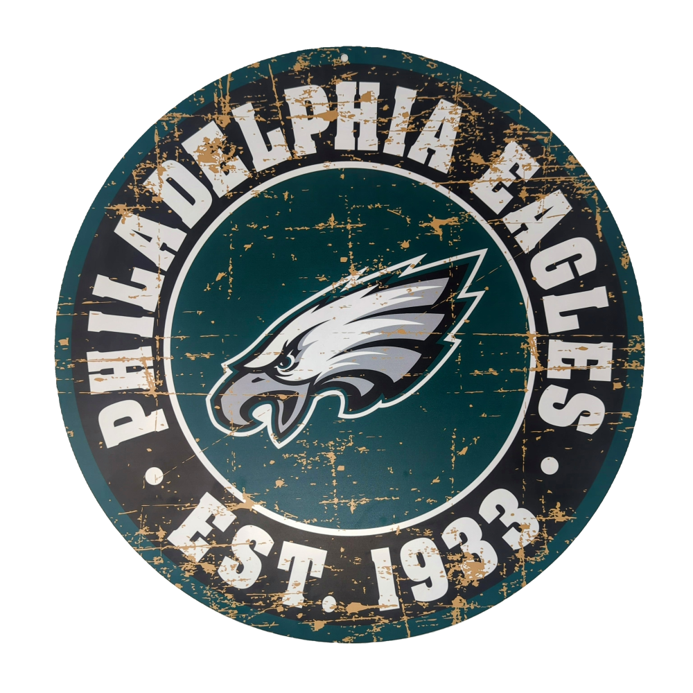 NFL Philadelphia Eagles 22" Distressed Round Wall Sign