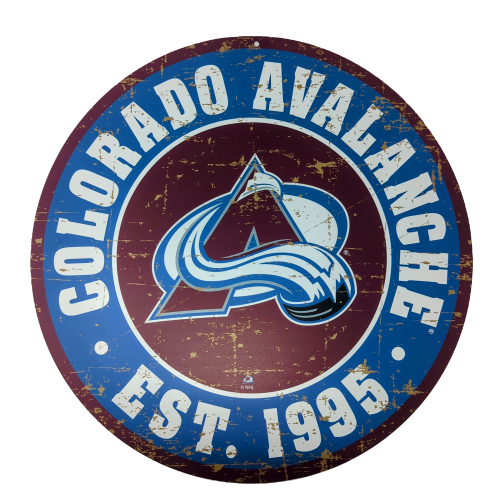 NHL Colorado Avalanche 22" Distressed Round Wall Sign