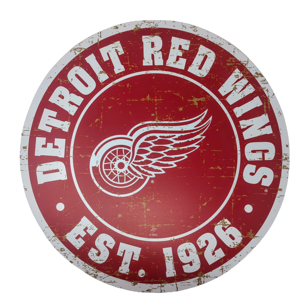 NHL Detroit Red Wings 22" Distressed Round Wall Sign