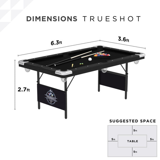 True Shot 6' Folding Billiard Table (In-Store Pickup Only) - Image 9