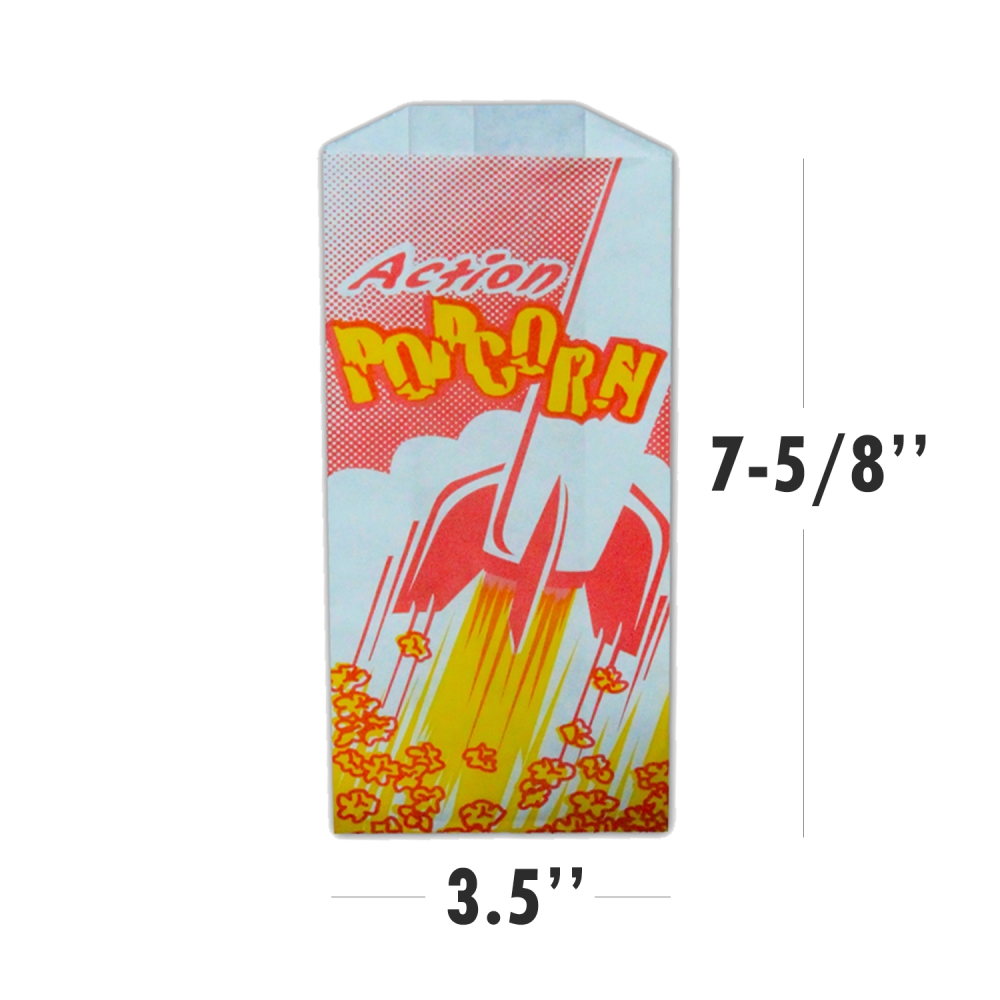 Popcorn Bags 1oz w/ Tapered Bottom - 100pk - Image 2