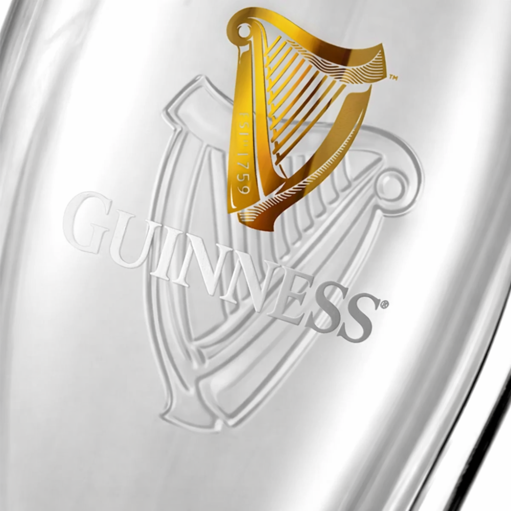 Guinness Embossed Pint Glass - 20oz - Image 2