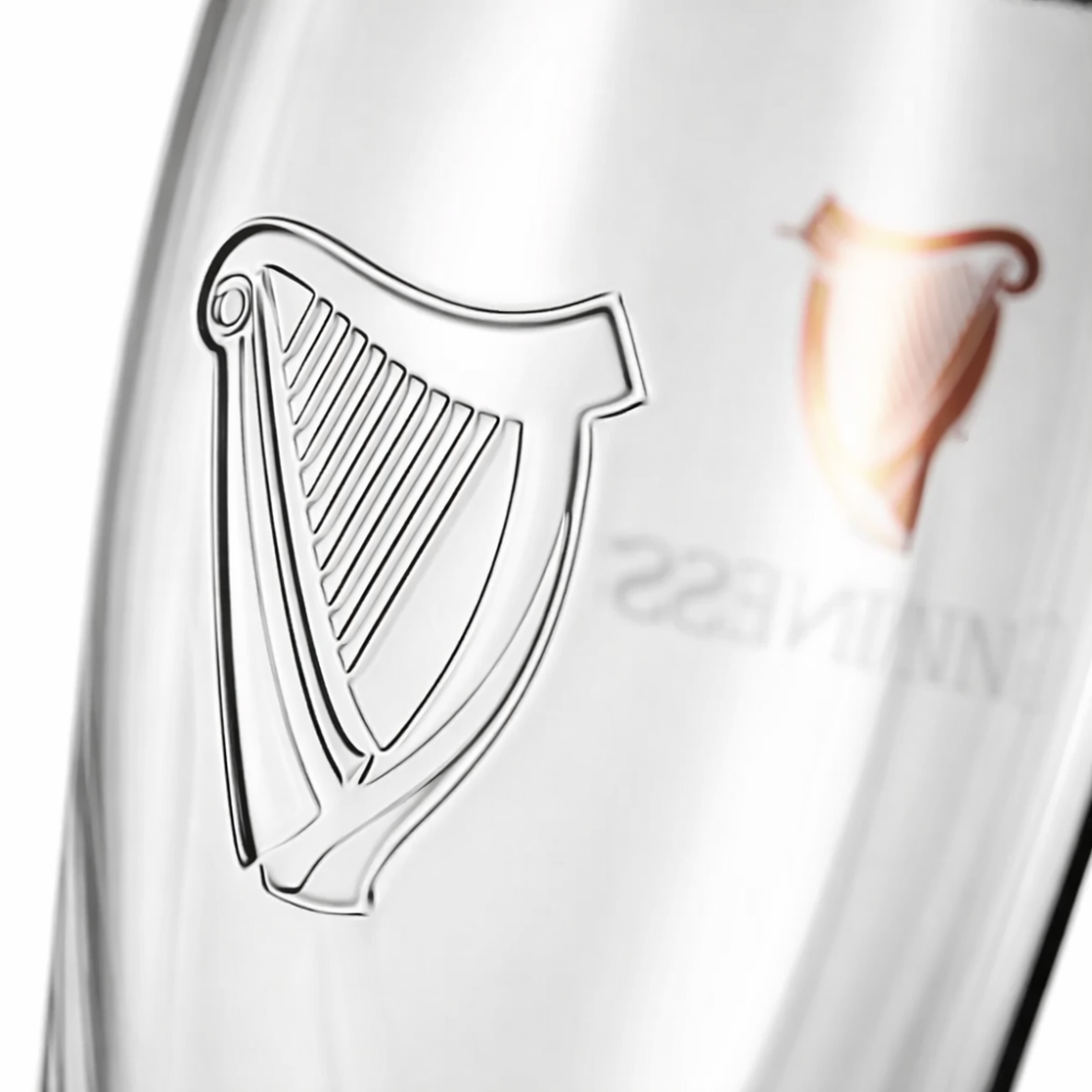Guinness Embossed Pint Glass - 20oz - Image 3