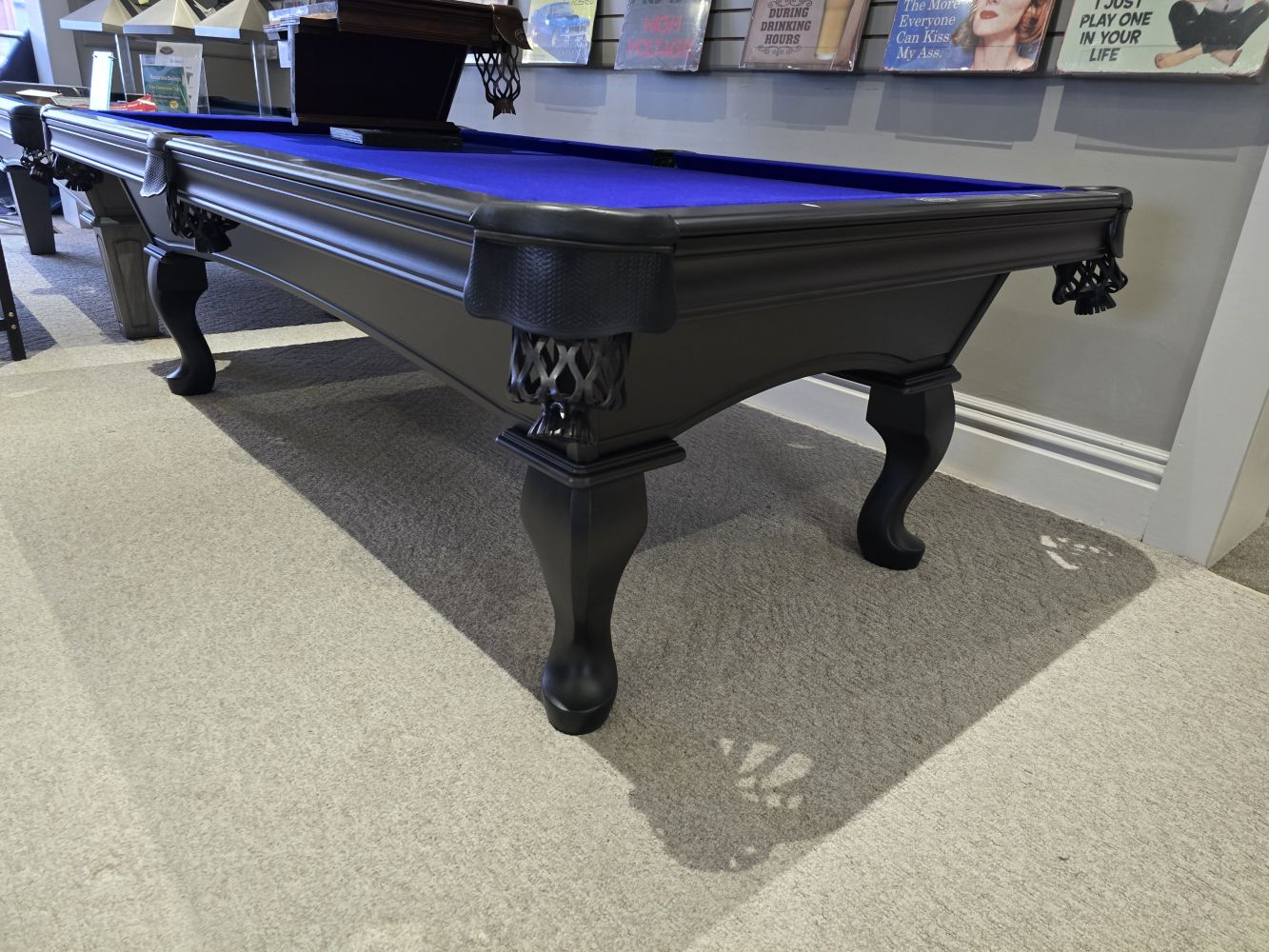 Americana 4'x 8' Olhausen Billiard Table - Matte Black Lacquer on Tulipwood - Display Model - Image 2
