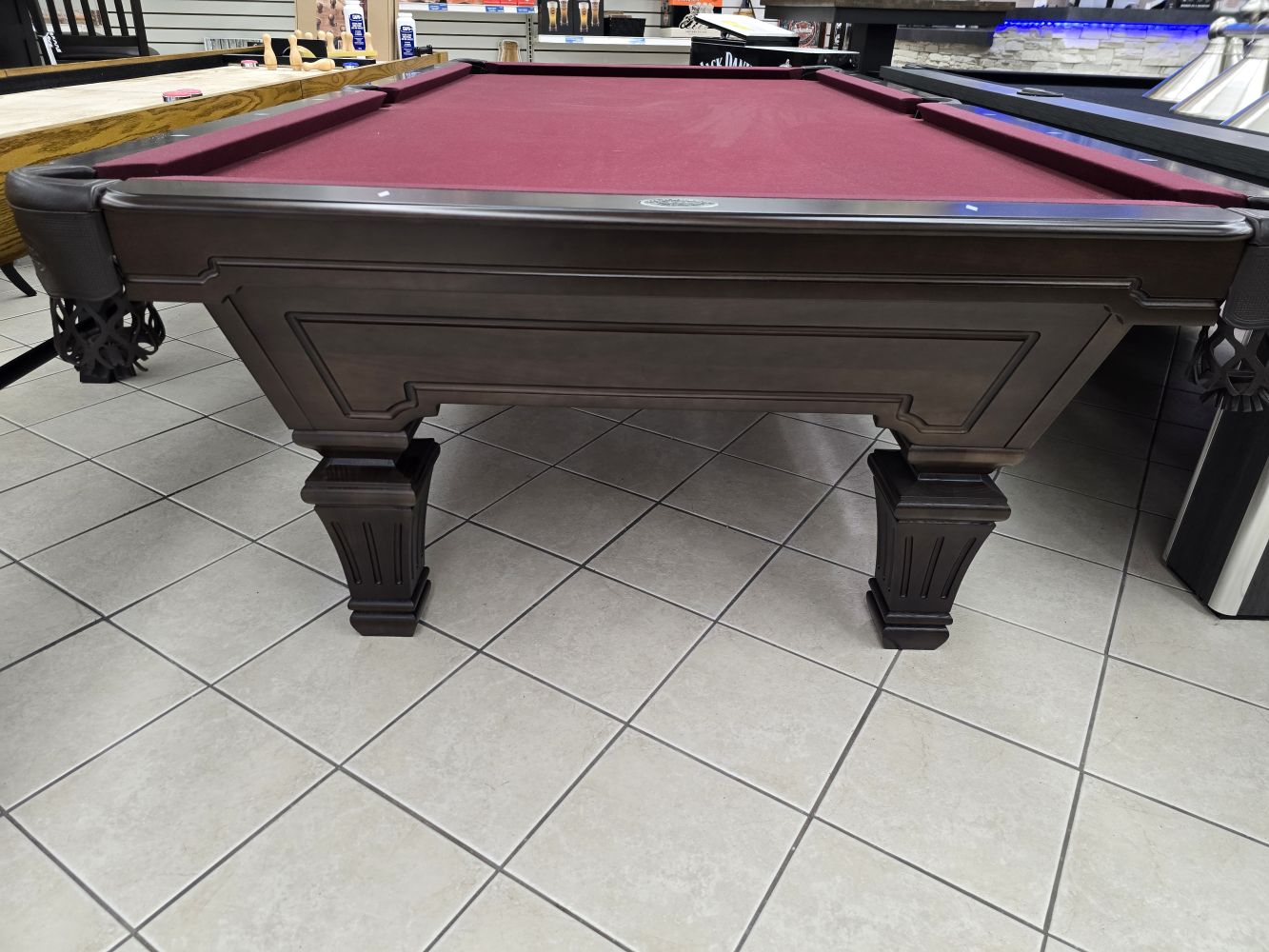 Hampton 4.5'x 9' Olhausen Billiard Table with Cavalier Rails - Espresso on Tulipwood - Display Model - Image 2