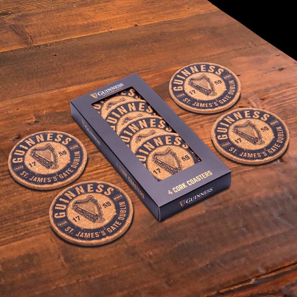 Guinness Harp Cork Coaster Set - 4 Pack - Image 2