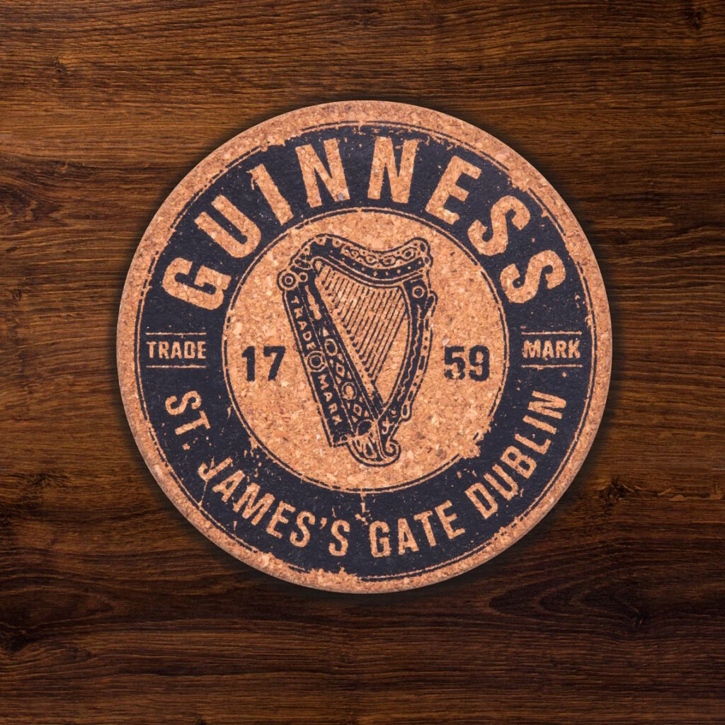 Guinness Harp Cork Coaster Set - 4 Pack - Image 3