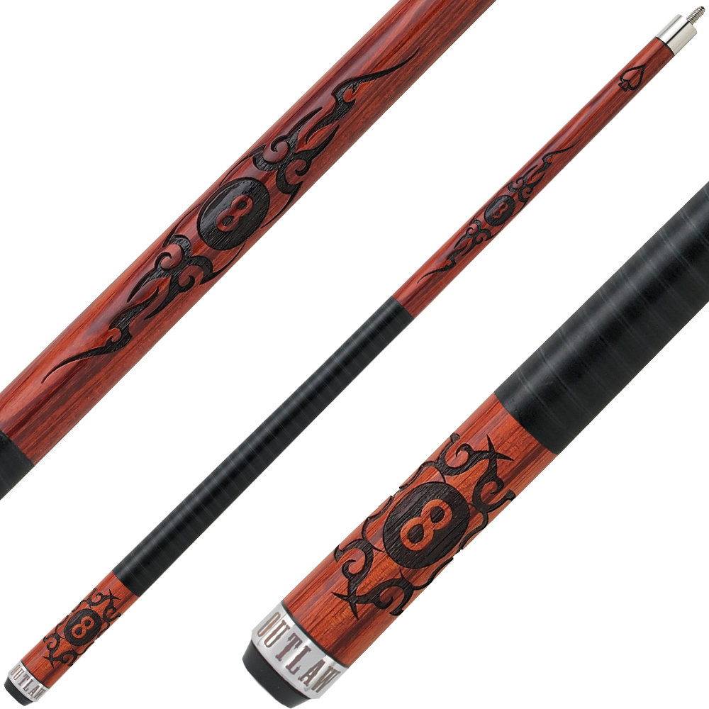 Outlaw Cherry Tribal 8 Ball Cue - 19oz