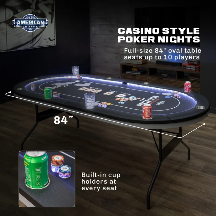 84" Oval LED Casino Table (In-Store Pickup or Local Delivery Only) - Image 4